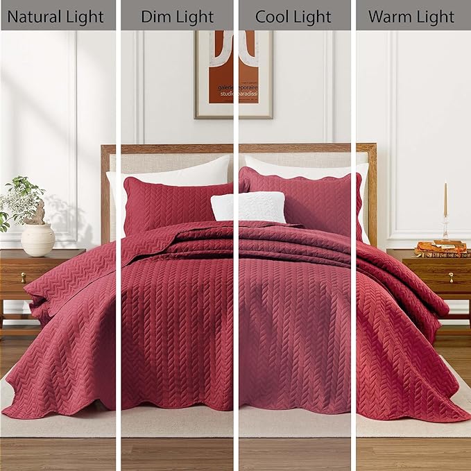 Microfiber Quilt Set - California King - 3 Piece