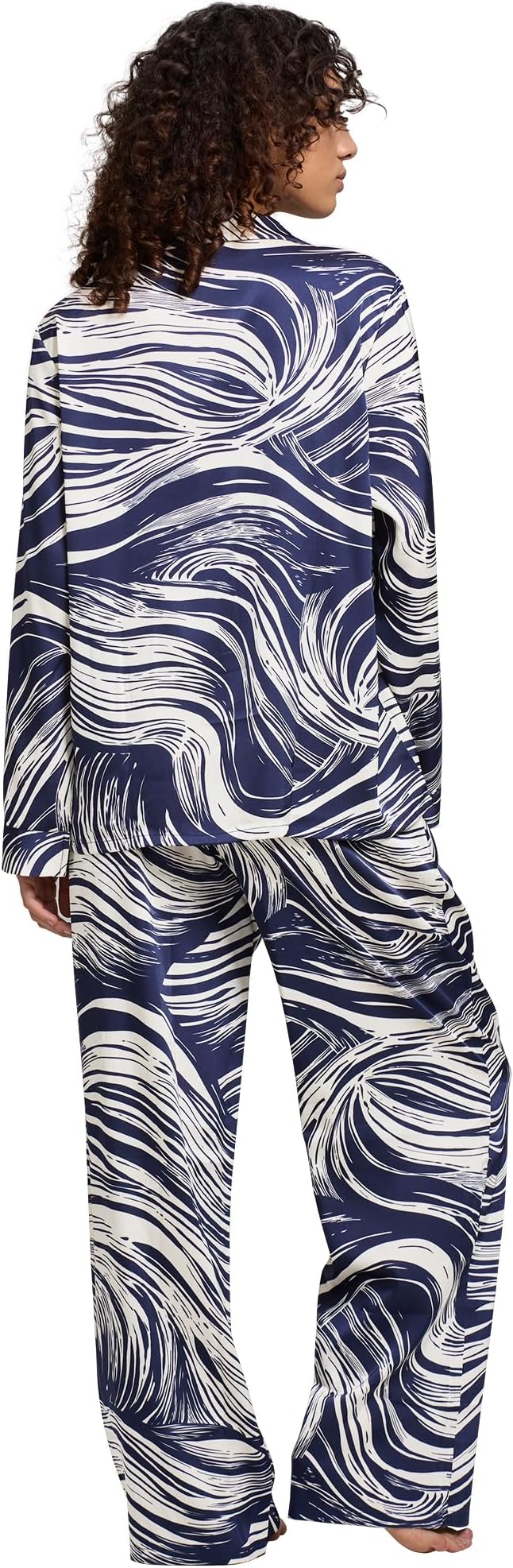 Satin Pajama Set - Long Sleeve - 2 Piece