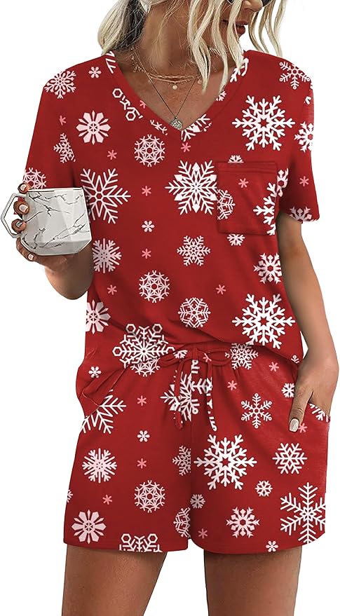 Women's Pajama Set - Short Sleeve - 2 Piece