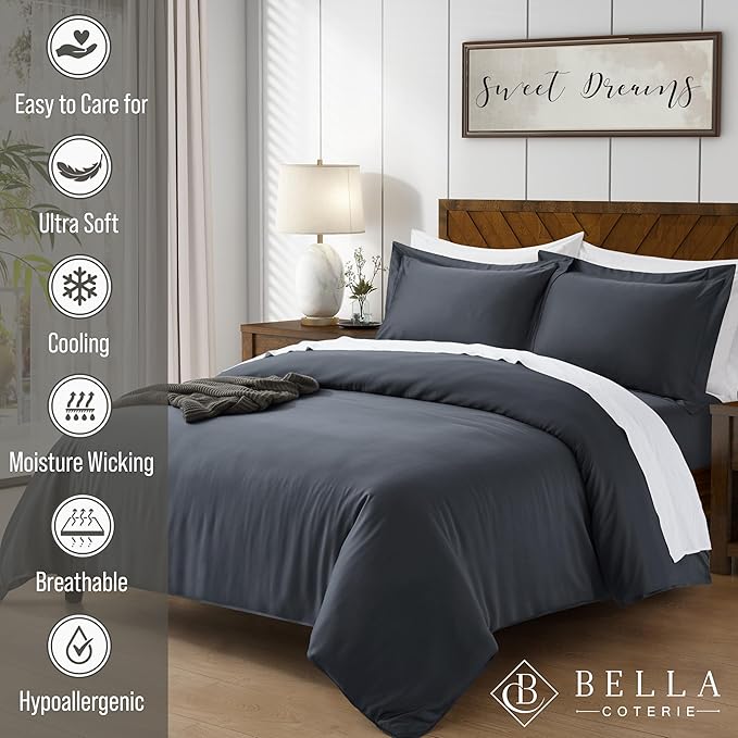 Bamboo Cooling Duvet Cover Set - King - 3 Piece