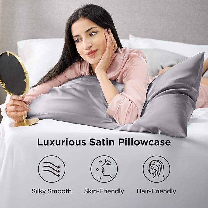 Satin Cooling Pillowcase Set - Queen - 20 x 30 in - 2 Piece