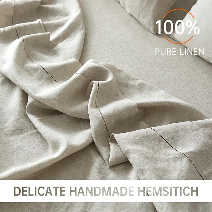 Linen Bed Sheet Set - Twin - 3 Piece