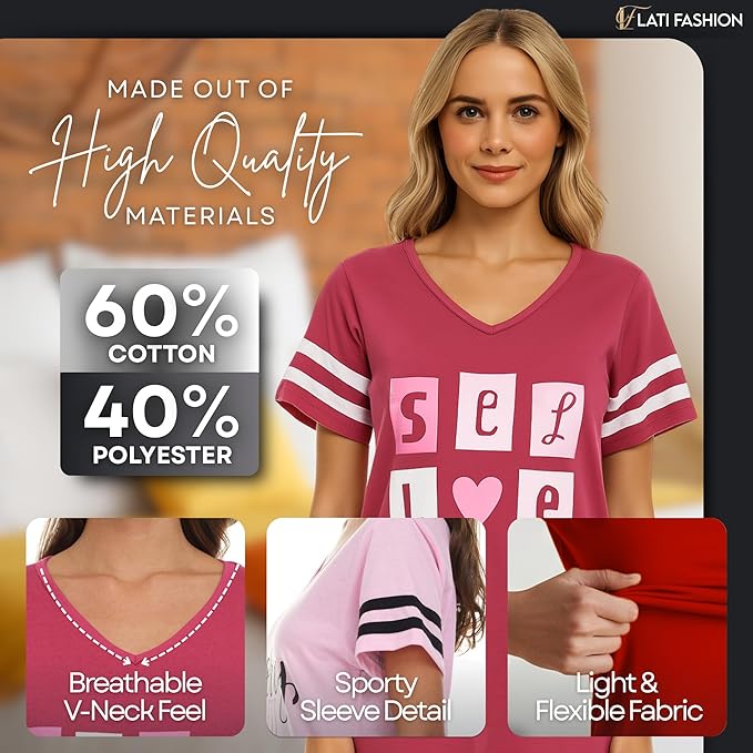 Women's Loungewear - Short Sleeve - 3 Pack