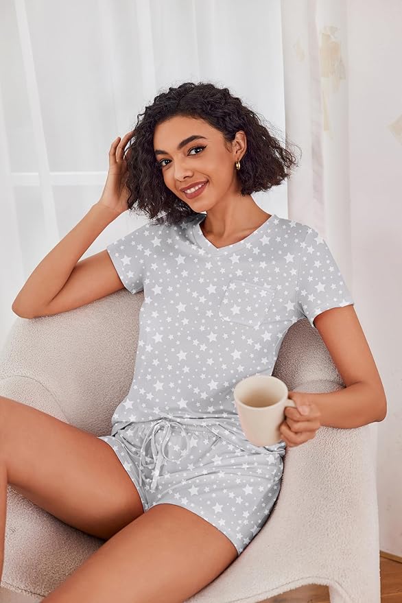 Women's Pajama Set - Short Sleeve - 2 Piece