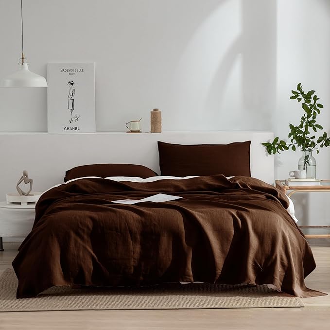 Linen Bed Sheet Set - California King - 4 Piece