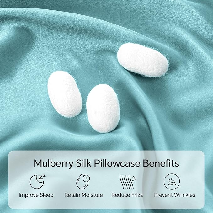 Mulberry Silk Cooling Pillowcase Set - Standard - 20 x 26 in - 2 Pack