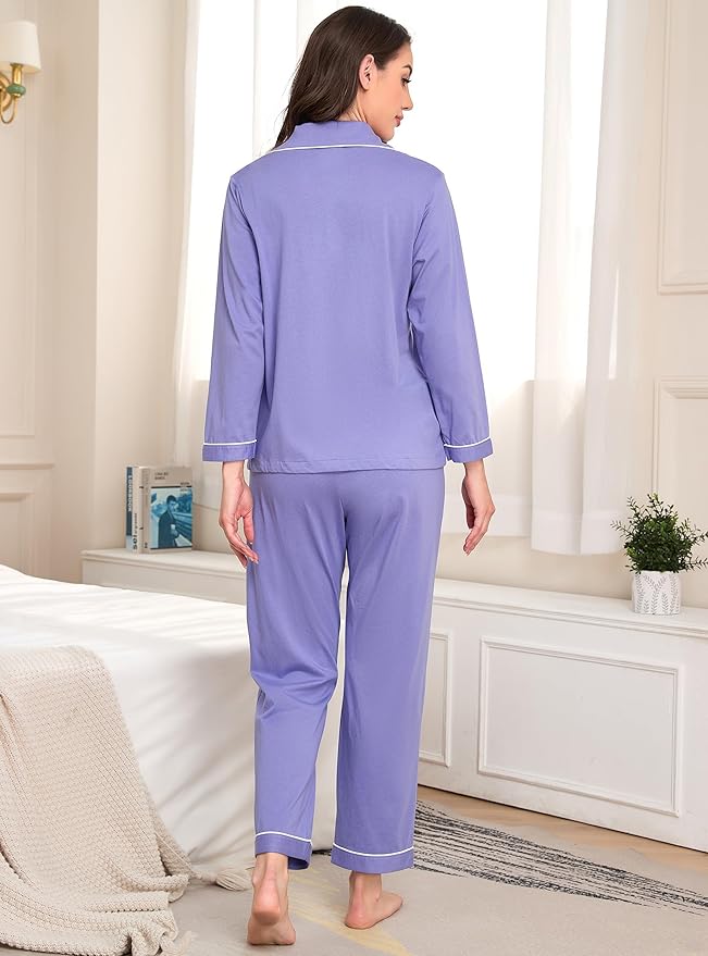 100% Cotton Pants Pajama Set - Long Sleeve - 2 Piece