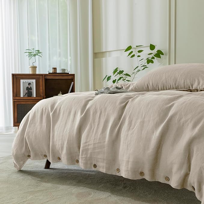 Linen Duvet Cover Set - Twin - 68 x 90 in - 3 Piece