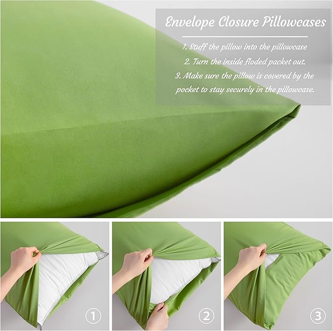 Microfiber Pillowcase Set - King - 20 x 40 in - 2 Pack - 2 Piece