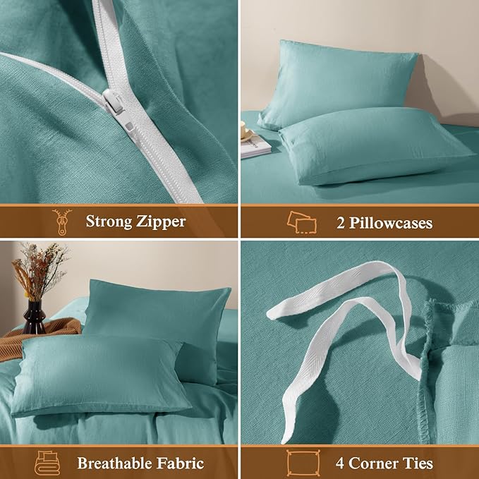 Linen Duvet Cover Set - Full - 3 Piece