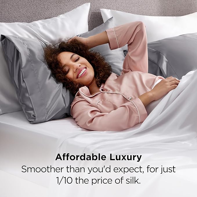 Satin Cooling Pillowcase Set - Queen - 20 x 30 in - 2 Piece