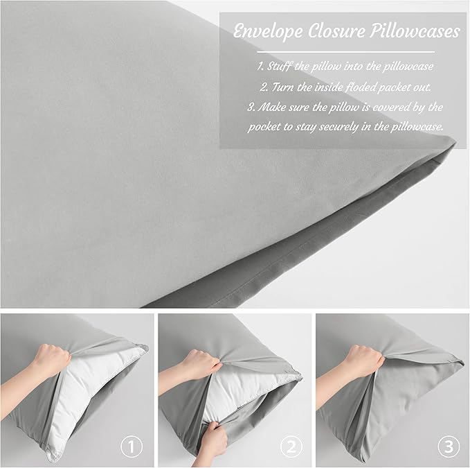 Microfiber Pillowcase Set - King - 20 x 36 in - 2 Pack - 2 Piece