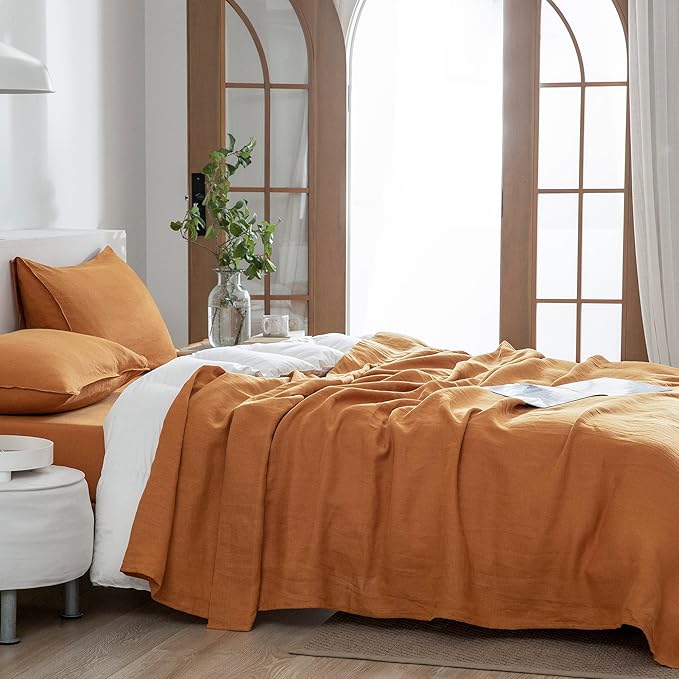 Linen Bed Sheet Set - California King - 4 Piece