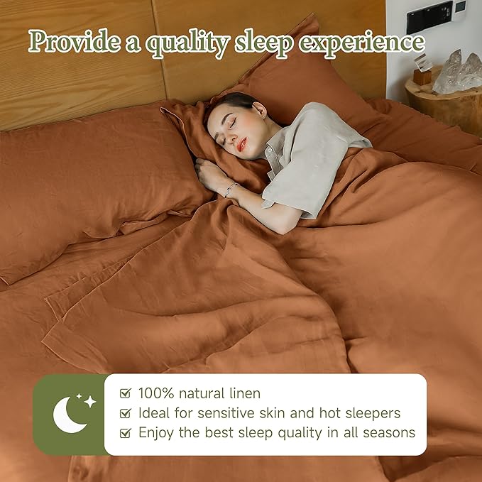 Linen Bed Sheet Set - Full - 4 Piece