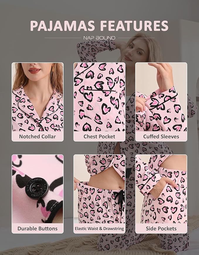 Women's 100% Cotton Pajama Set - Long Sleeve