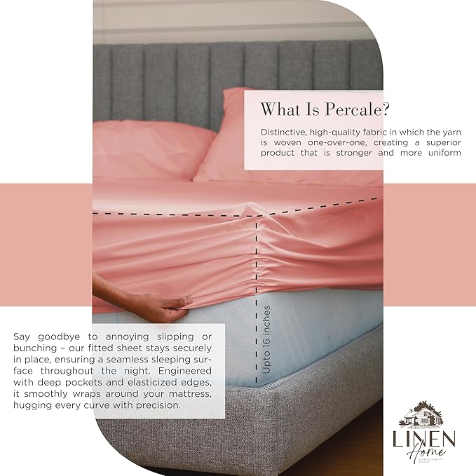 100% Cotton Bed Sheet Set - Twin - 3 Piece