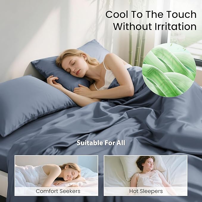 Bamboo Cooling Bed Sheet Set - King - 4 Piece