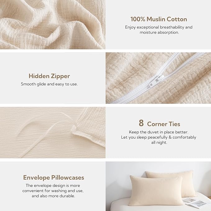 Linen Duvet Cover Set - Queen - 3 Piece