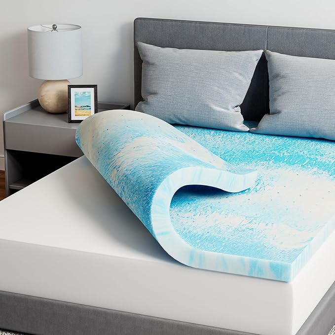 Memory Foam Cooling Mattress Topper - Queen