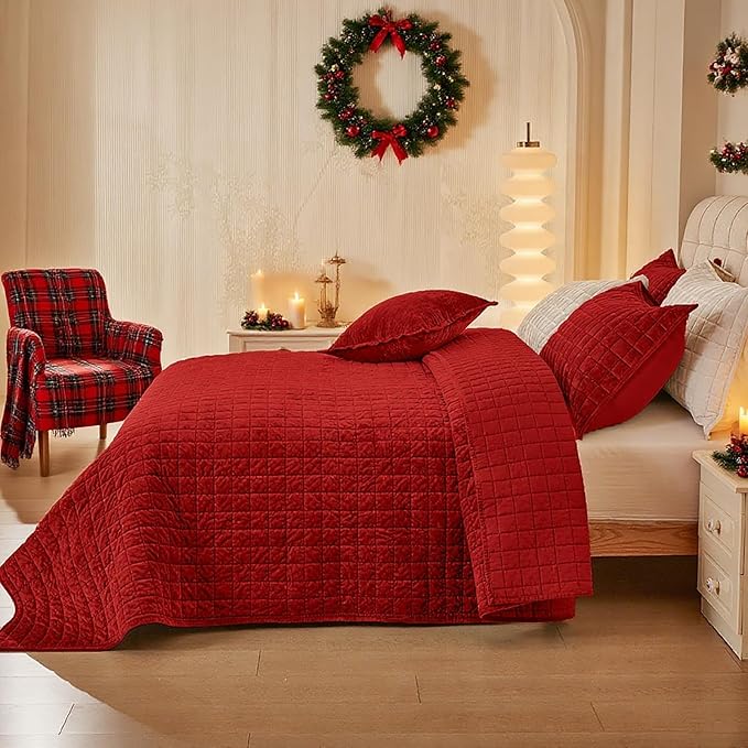 Velvet Quilt Set - King - 3 Piece