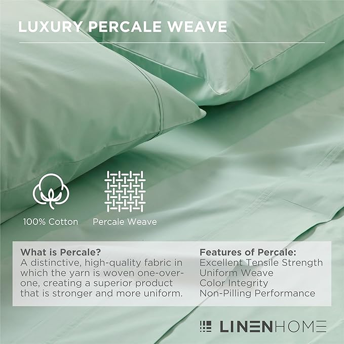 100% Cotton Pillowcase Set - King - 2 Piece