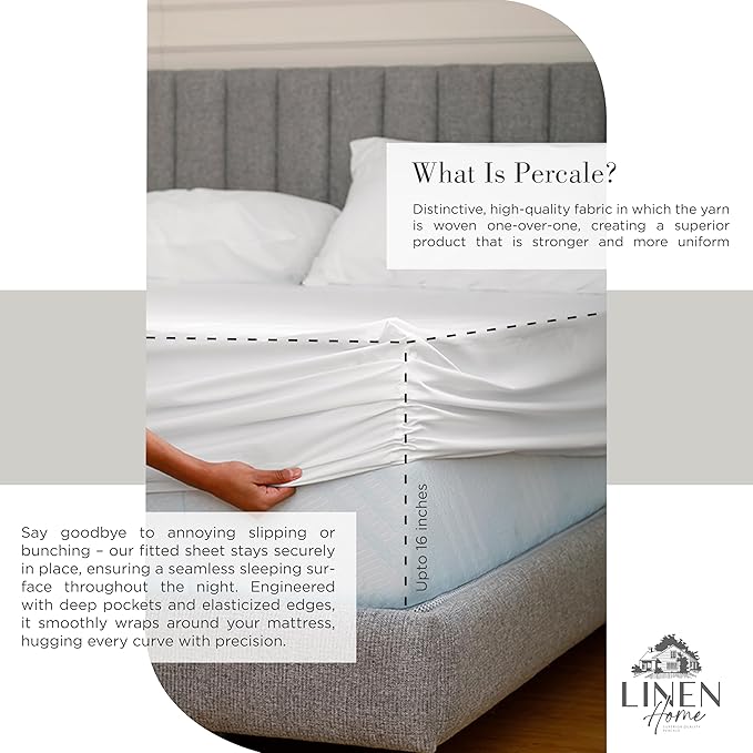 100% Cotton Bed Sheet Set - Twin - 3 Piece