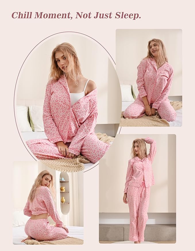 Women's 100% Cotton Pajama Set - Long Sleeve