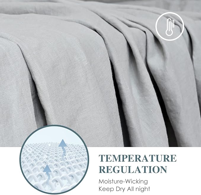 Linen Cooling Bed Sheet Set - King