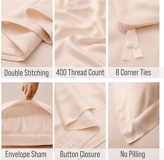 Bamboo Cooling Duvet Cover Set - California King - 3 Piece