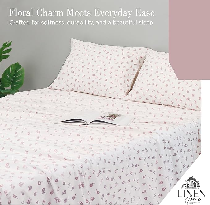 100% Cotton Bed Sheet Set - Queen - 4 Piece