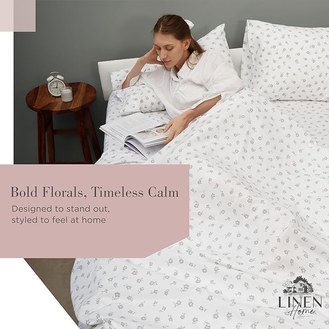 100% Cotton Bed Sheet Set - King - 4 Piece