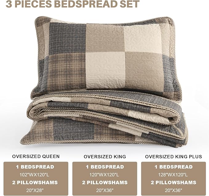 100% Cotton Bedding Set - King - 3 Piece