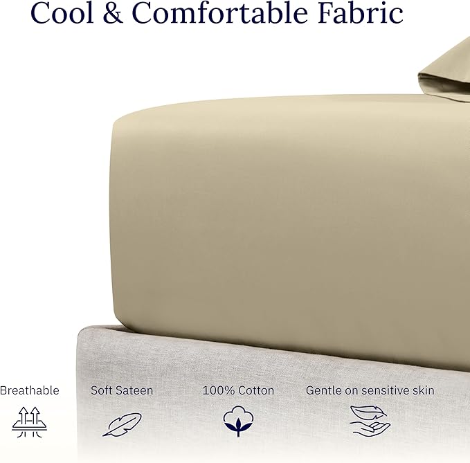 100% Cotton Fitted Sheet - Twin