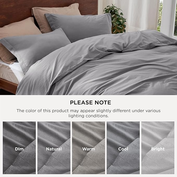 Linen Duvet Cover Set - Queen - 3 Piece