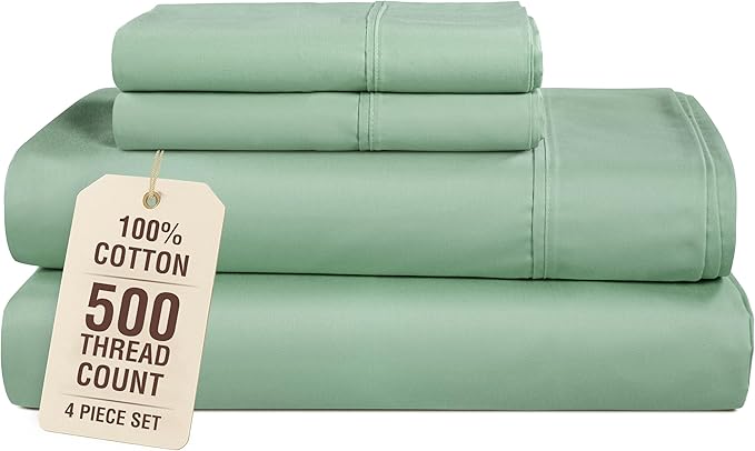 100% Cotton Bed Sheet Set - Twin - 15 in Deep Pocket - 4 Piece
