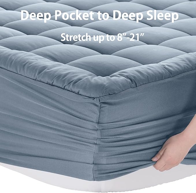 Cooling Mattress Pad - Twin - 39 x 75 in - 21 in Deep Pocket