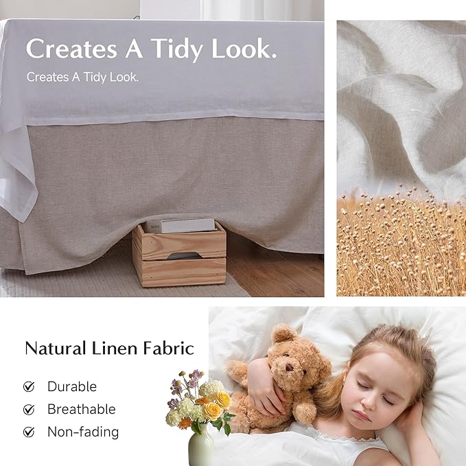 Linen Bed Skirt - King - 14 in Drop