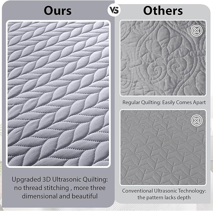 Microfiber Quilt Set - California King - 3 Piece