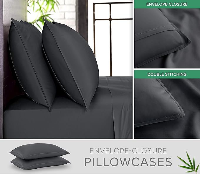 Bamboo Cooling Bed Sheet Set - King - 4 Piece