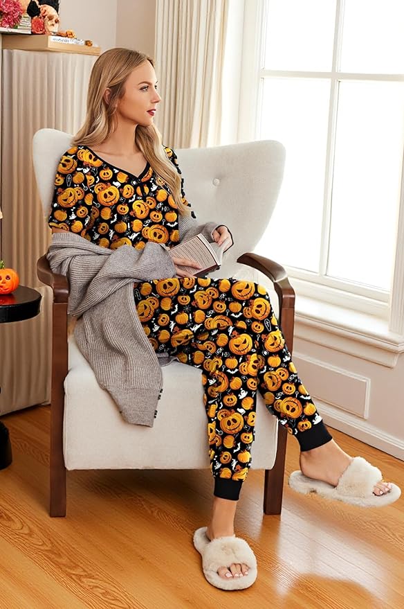 Women's Pants Pajama Set - Short Sleeve - 2 Piece