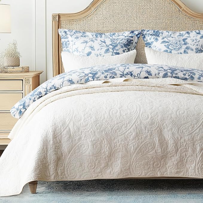 100% Cotton Quilt Set - King - 3 Piece