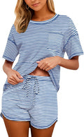 Women's 100% Cotton Shorts Pajama Set - Short Sleeve - 2 Piece
