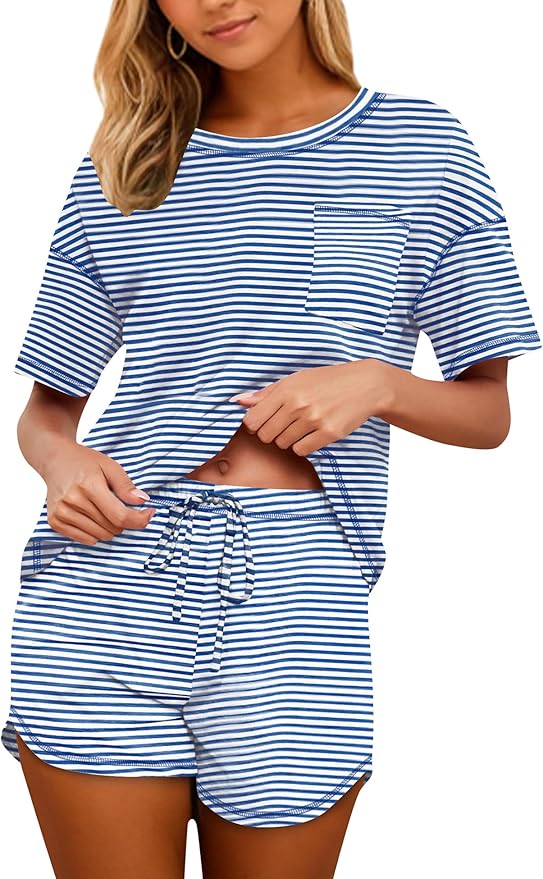 Women's 100% Cotton Shorts Pajama Set - Short Sleeve - 2 Piece