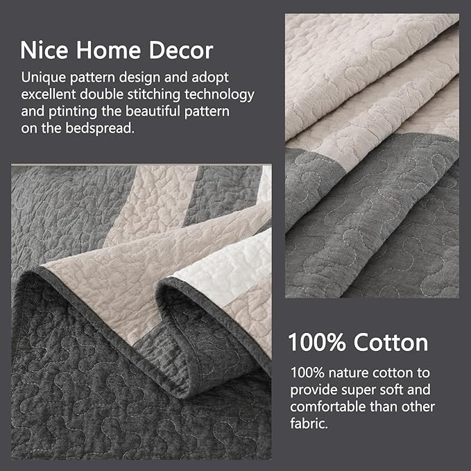 100% Cotton Bedding Set - King - 3 Piece