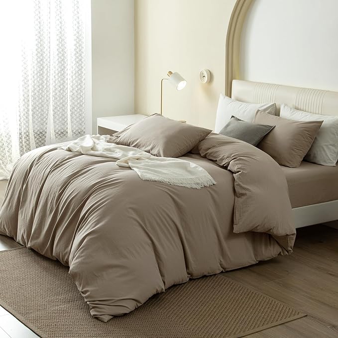 Linen Duvet Cover Set - Queen - 98 x 98 in - 3 Piece