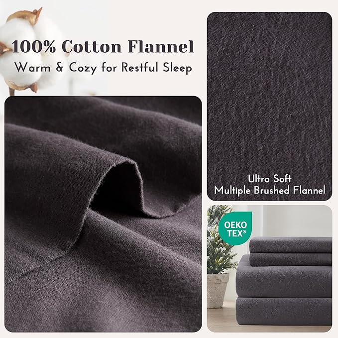 Flannel Bed Sheet Set - Full - 4 Piece