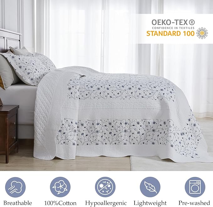 100% Cotton Bedding Set - California King - 3 Piece