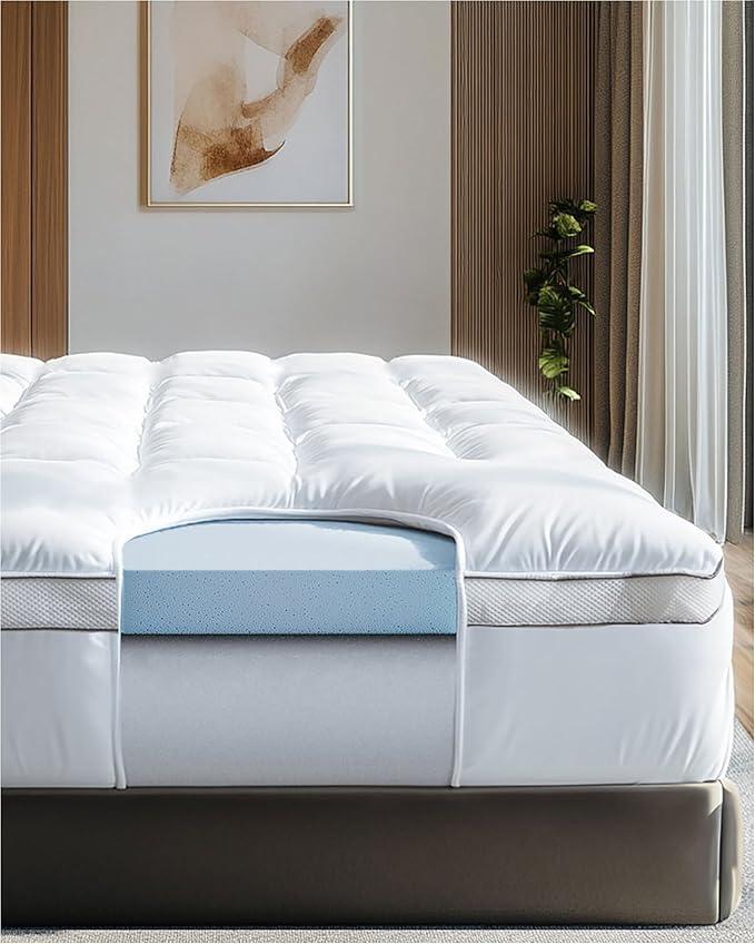 Memory Foam Cooling Mattress Topper - King