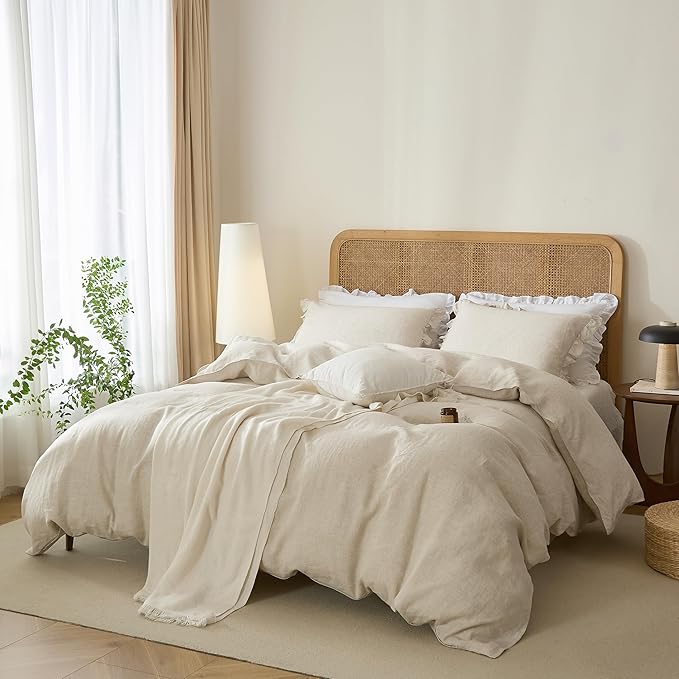 Linen Duvet Cover Set - Queen - 3 Piece