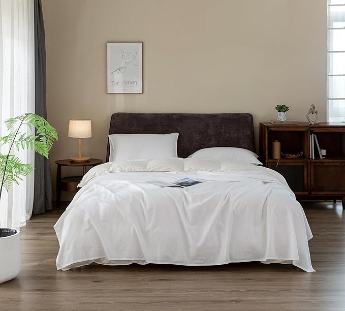 Linen Bed Sheet Set - Queen - 4 Piece